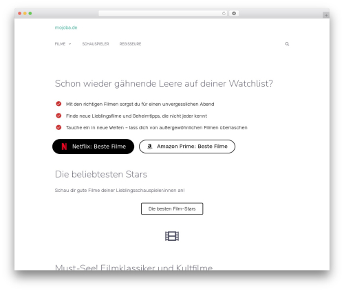 GeneratePress WordPress video theme - mojoba.de