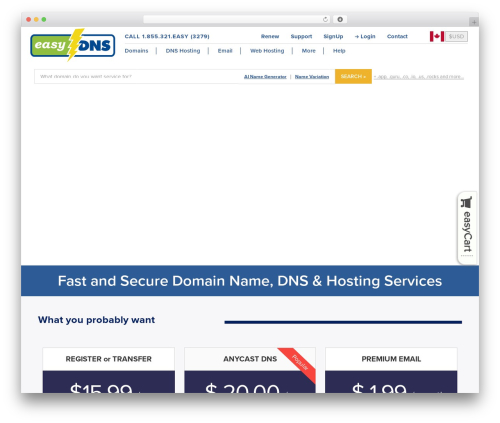 Genesis WordPress website theme - easydns.com