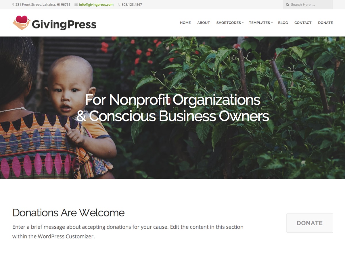 GivingPress Lite best free WordPress theme