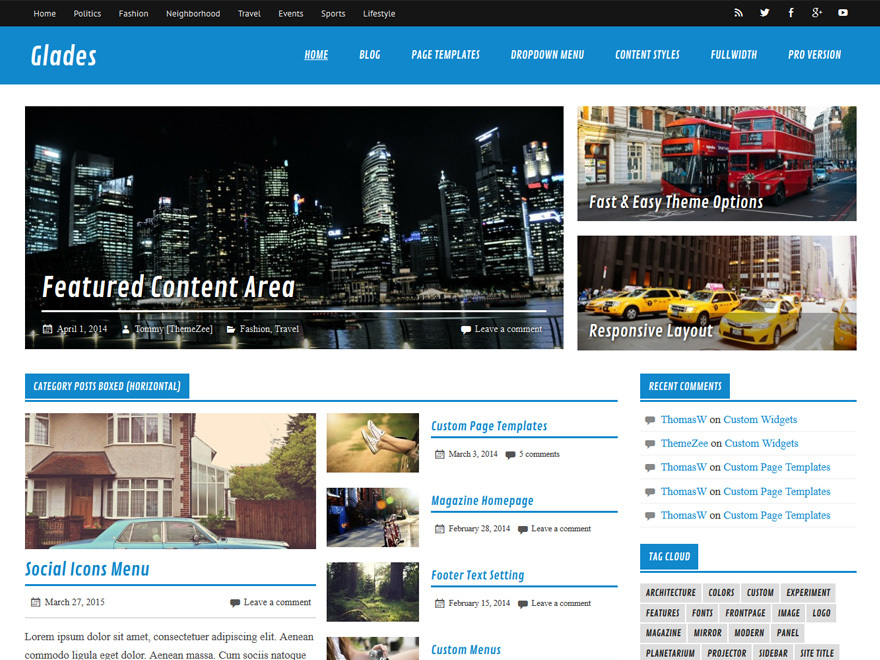 Glades free WordPress theme