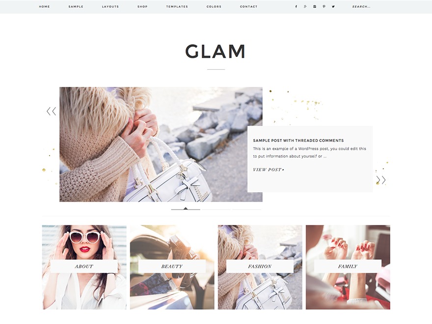 Glam Theme WordPress ecommerce theme