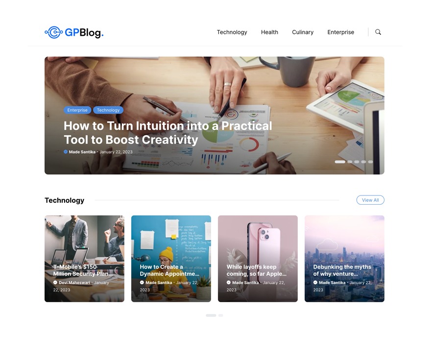 GP Blog Pro - GeneratePress Child WordPress blog theme by Tom Usborne