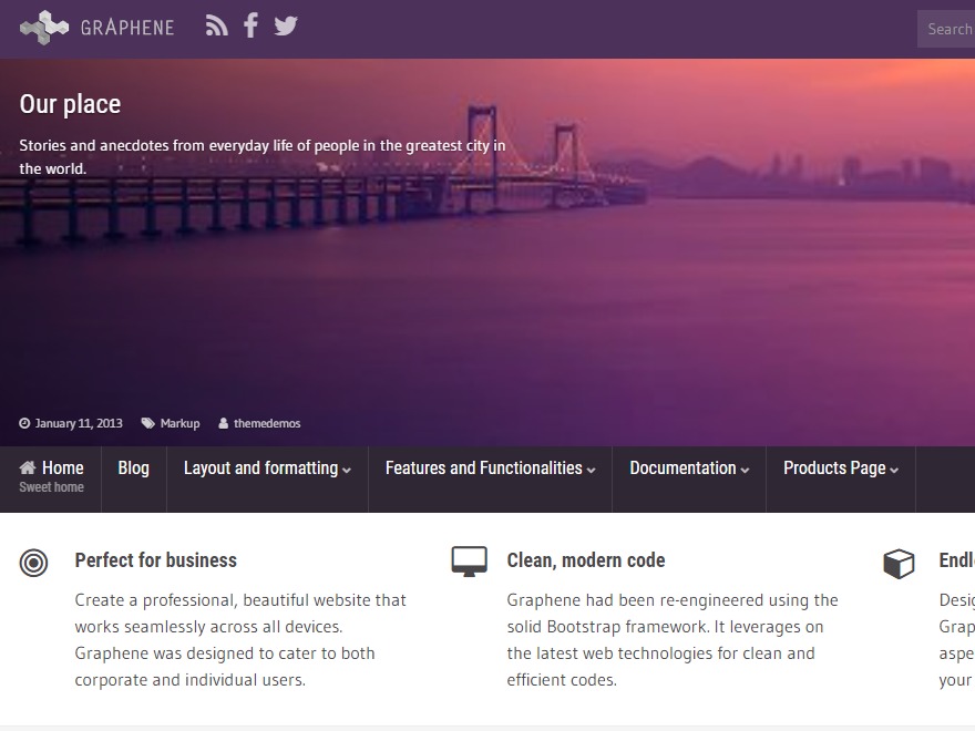 Graphene free WP theme