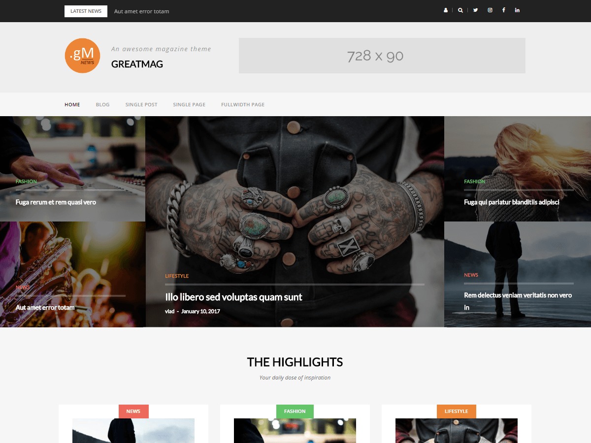 GreatMag WordPress magazine theme by aThemes