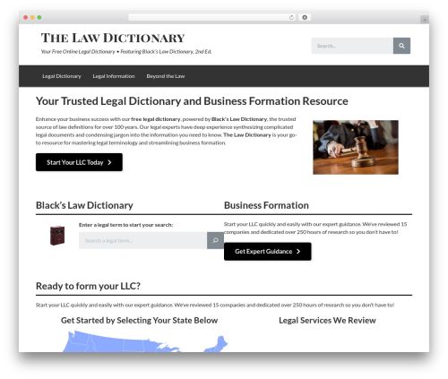 Hello Elementor best free WordPress theme - thelawdictionary.org