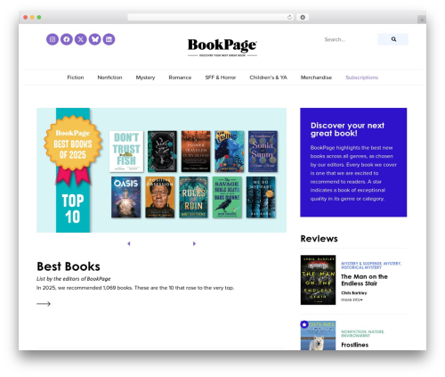Hello Elementor best free WordPress theme - bookpage.com