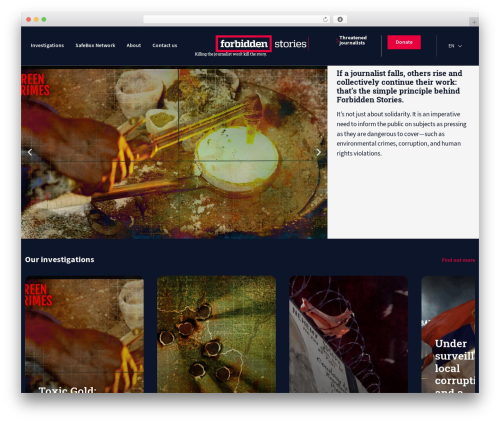Hello Elementor best free WordPress theme - forbiddenstories.org