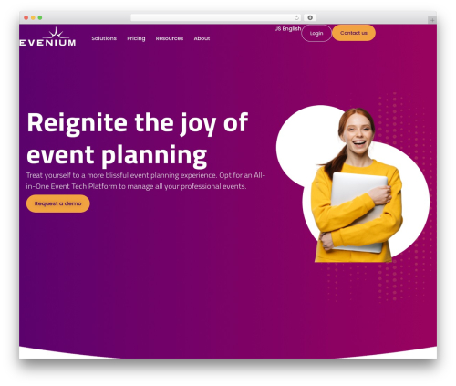 Hello Elementor WordPress theme download - evenium.com