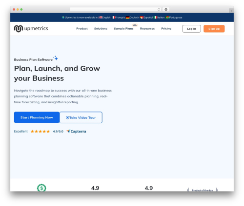 Hello Elementor WordPress theme - upmetrics.co
