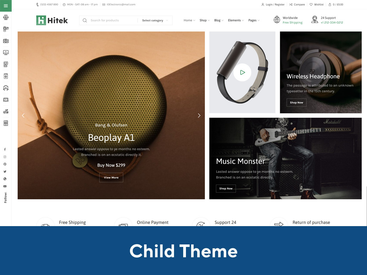 Hitek Child best WordPress theme by XTemos