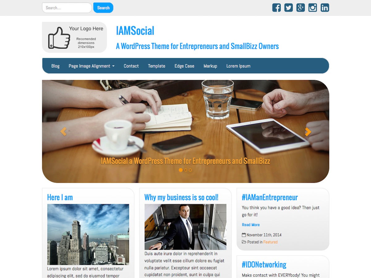 IAMSocial free WordPress theme