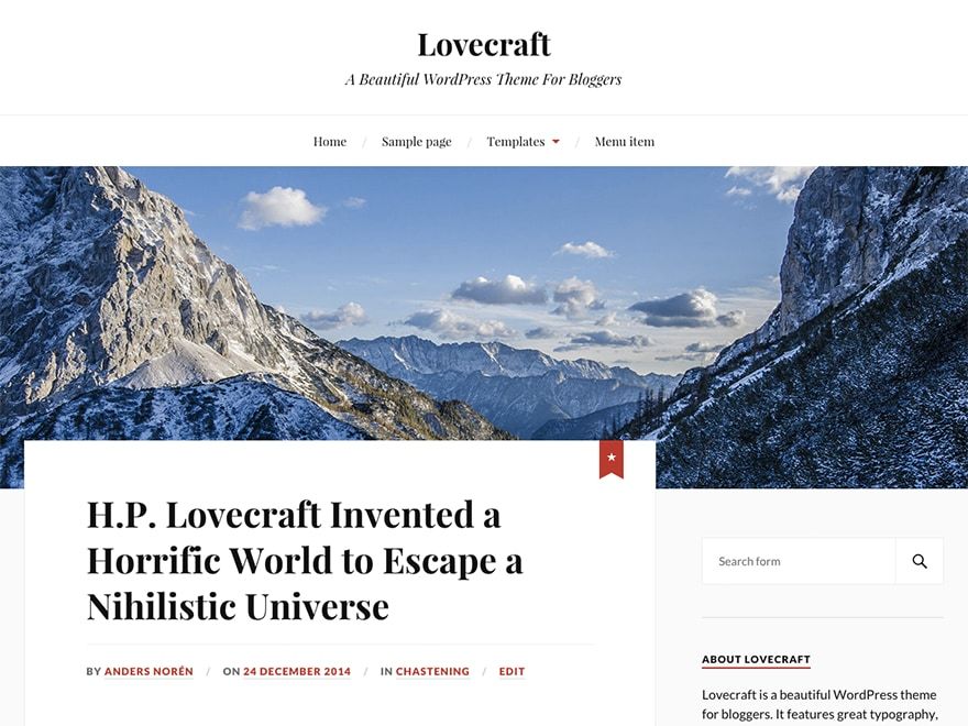 Lovecraft free WP theme