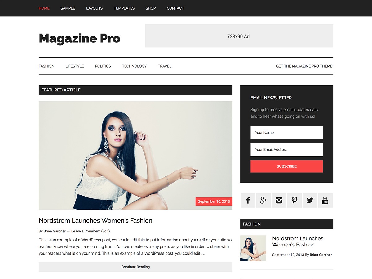 Magazine Pro WordPress magazine theme by StudioPress