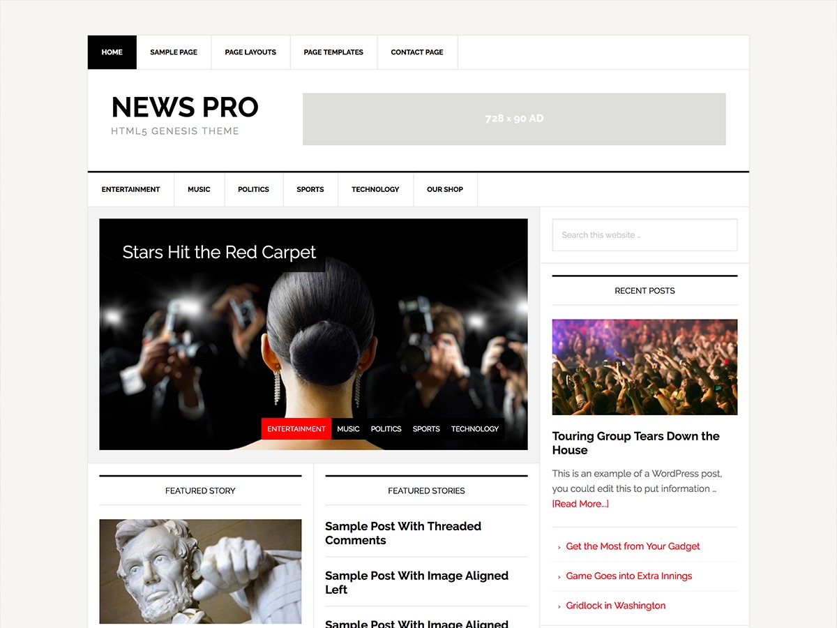 News Pro newspaper WordPress theme by StudioPress