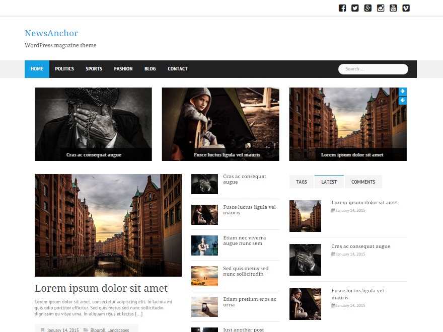 NewsAnchor best free WordPress theme by aThemes