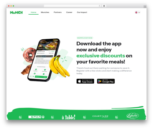 OceanWP food WordPress theme - munch.eco