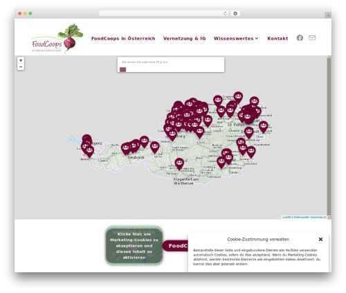 OceanWP food WordPress theme - foodcoops.at