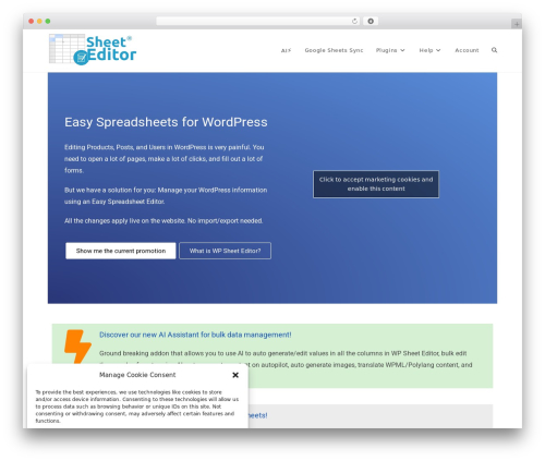 OceanWP free WordPress theme - wpsheeteditor.com
