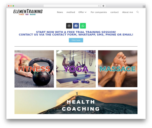 OceanWP massage WordPress theme - elementraining.ch