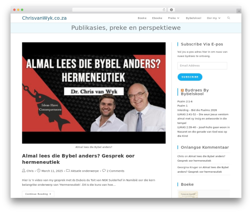 OceanWP theme WordPress - chrisvanwyk.co.za