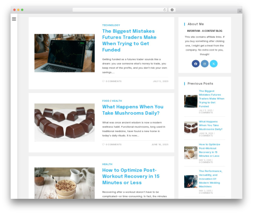OceanWP WordPress blog theme - inforithm.com