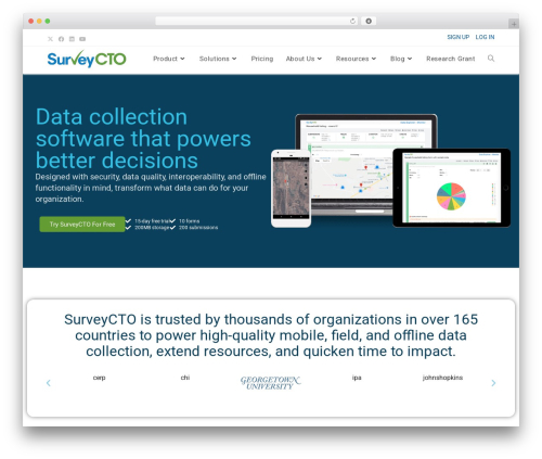 OceanWP WordPress website theme - surveycto.com