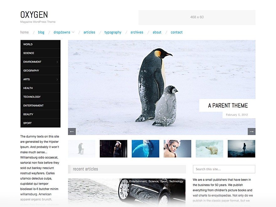 Oxygen best free WordPress theme