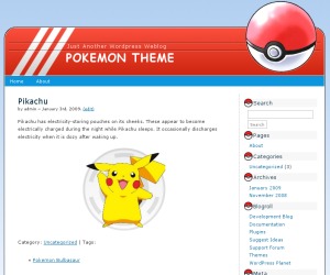 Pokemon Free WordPress Themes Download