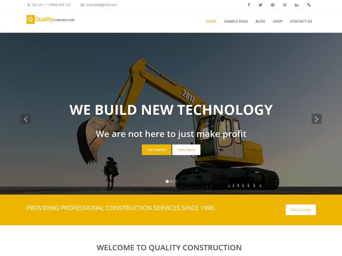 Quality Construction WordPress theme free download