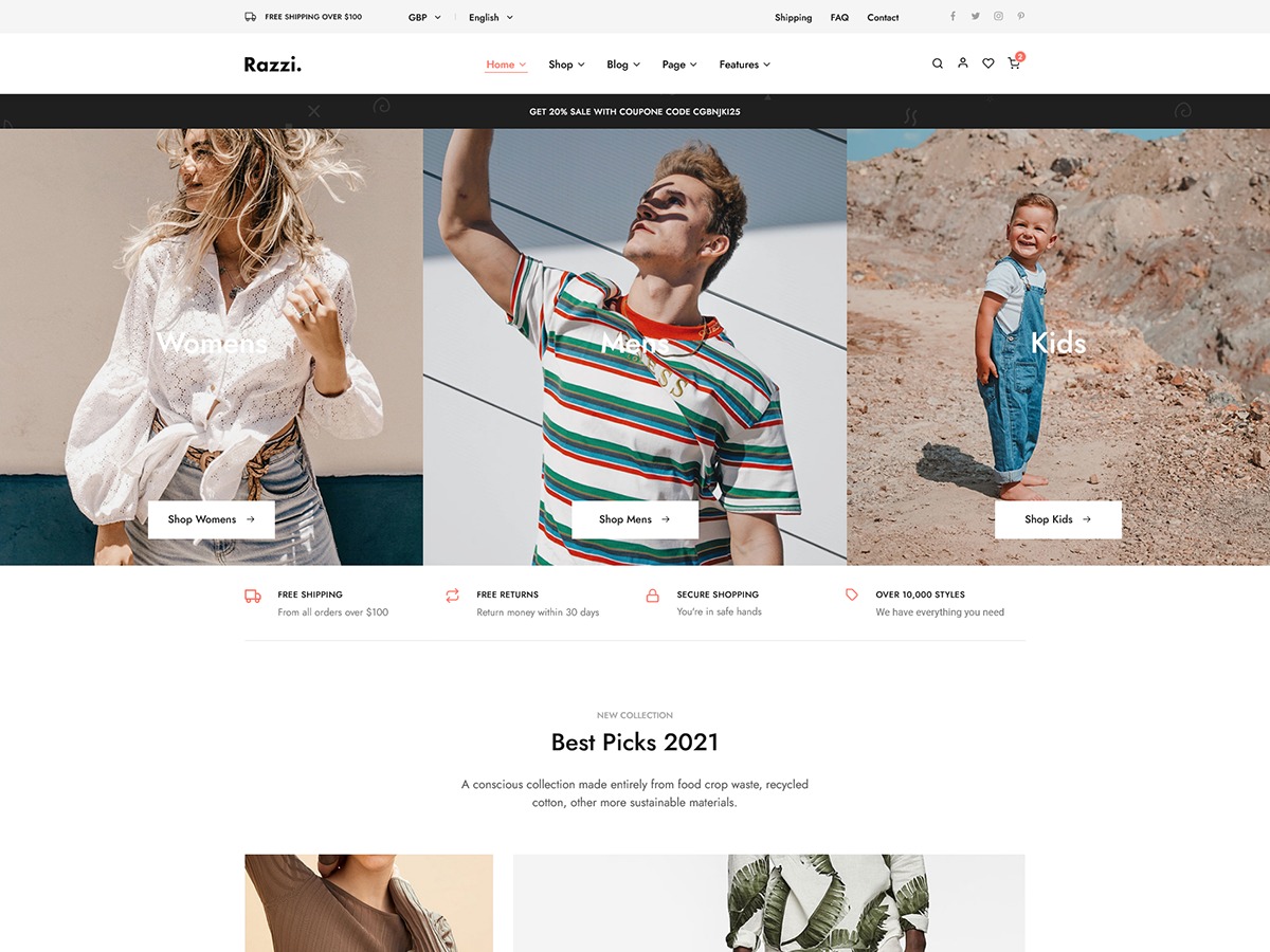 Razzi Child WordPress theme