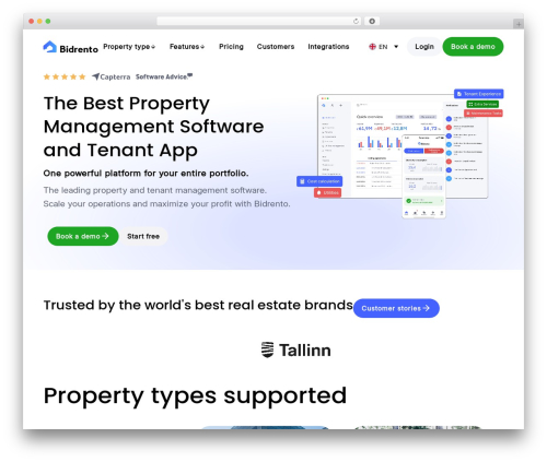 Saasland theme WordPress portfolio - bidrento.com