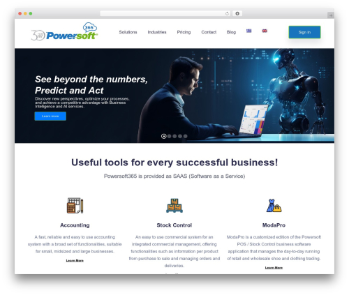 Saasland WordPress theme - powersoft365.com