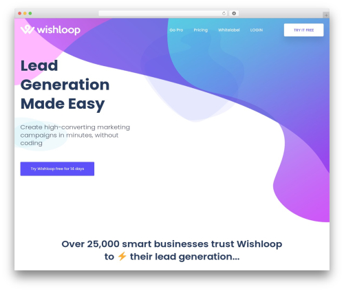 Saasland WordPress theme - wishloop.com