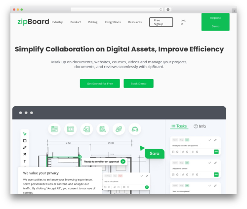 Saasland WordPress website theme - zipboard.co