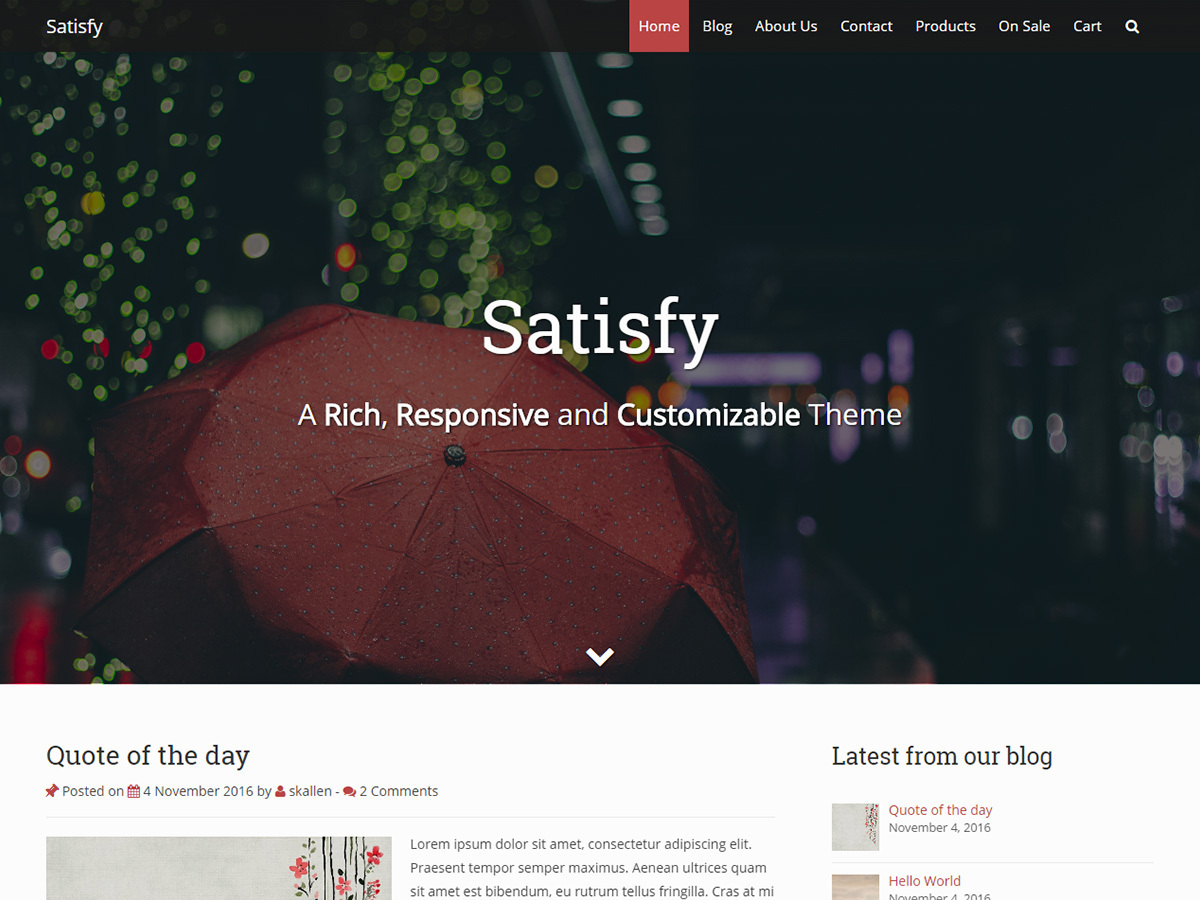 Satisfy WordPress theme free download