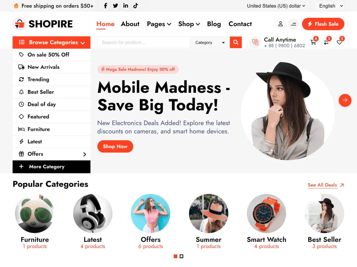 Shopire WordPress ecommerce theme