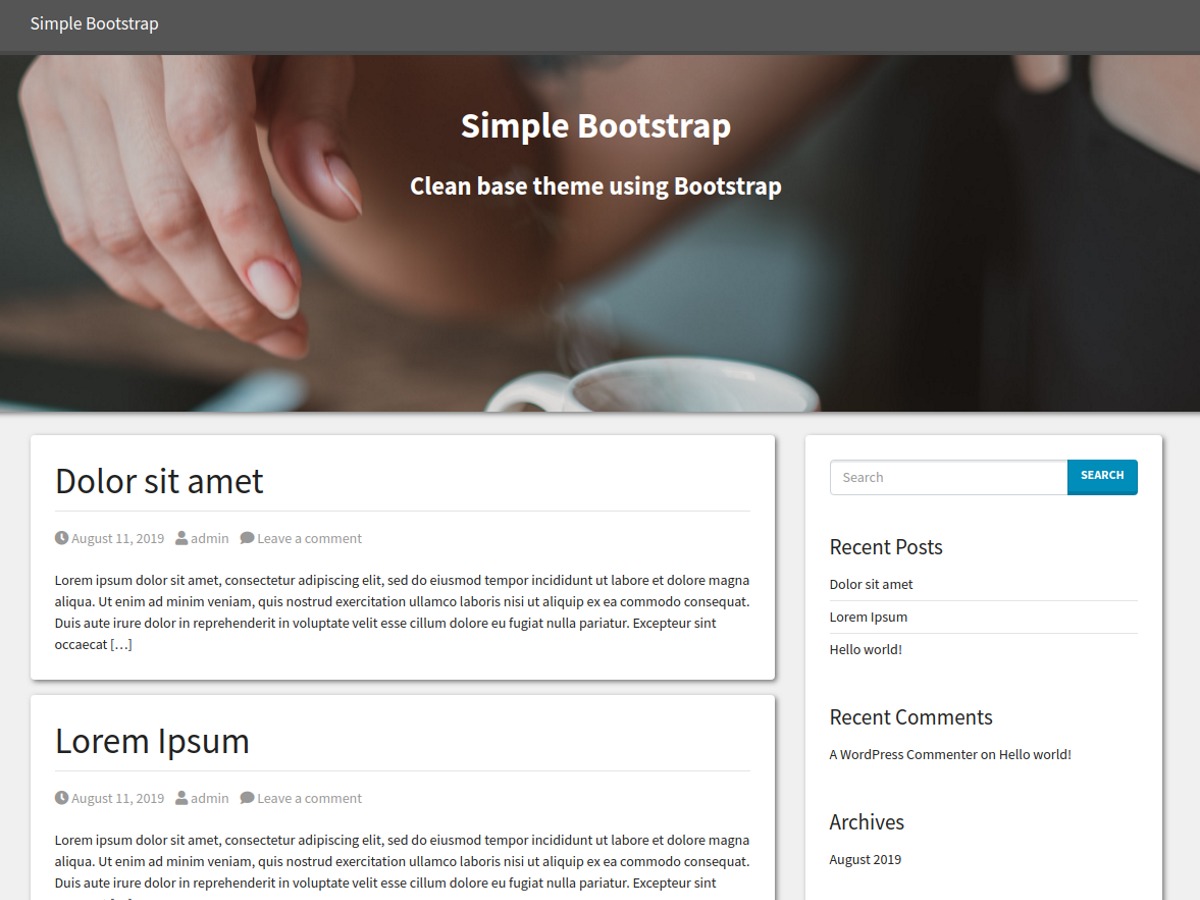 Simple Bootstrap free WordPress theme