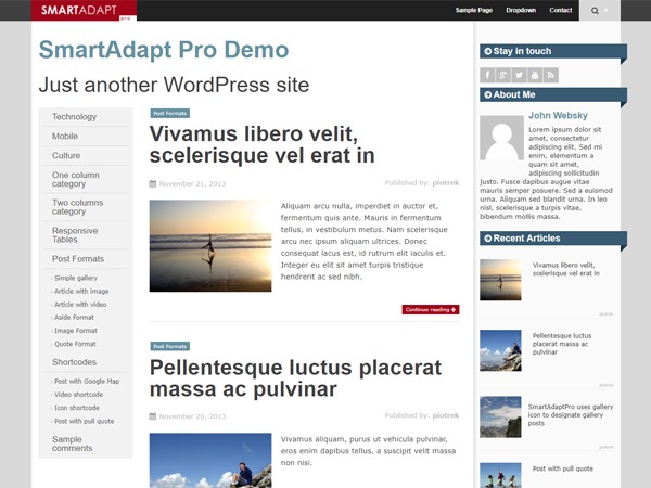 SmartAdapt free WordPress theme
