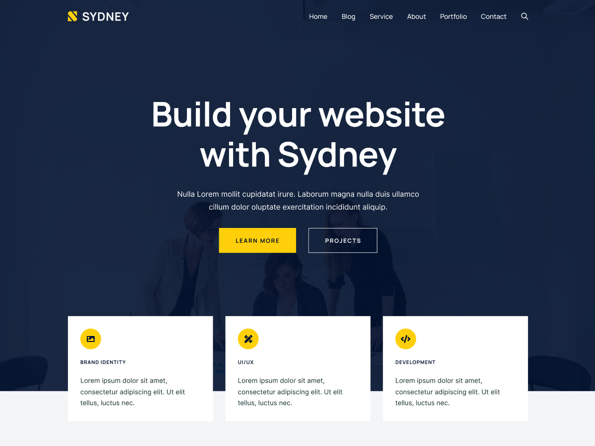 Sydney free WP theme by aThemes