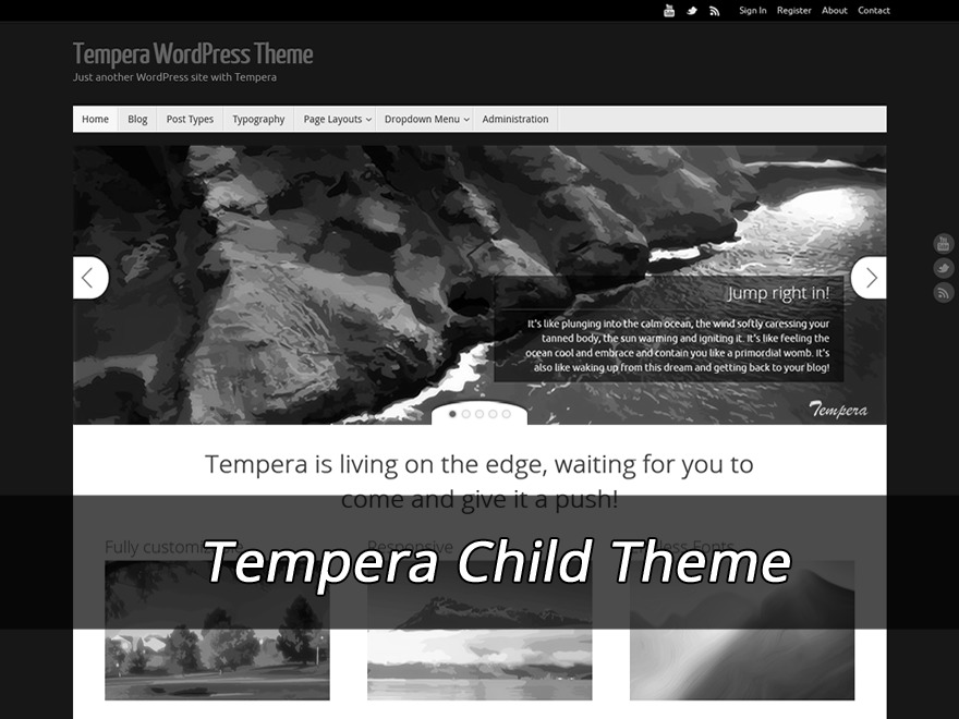 Tempera Child (no copyright link) theme WordPress by Cryout Creations
