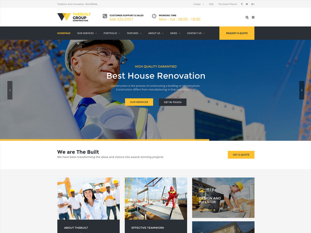 TheBuilt WordPress portfolio theme