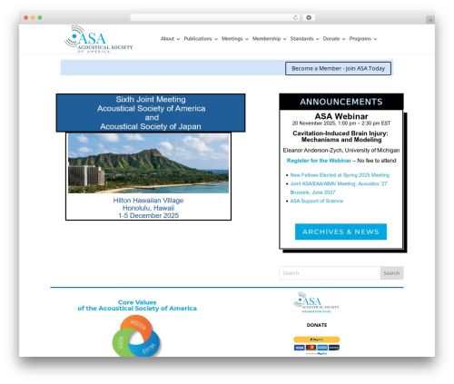 Theme WordPress Divi - acousticalsociety.org