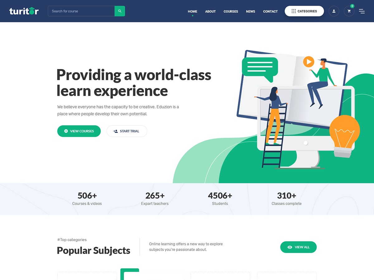 Turitor premium WordPress theme