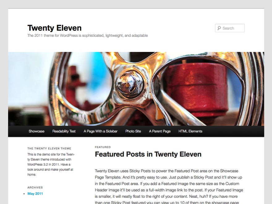 Twenty Eleven theme free download by the WordPress team