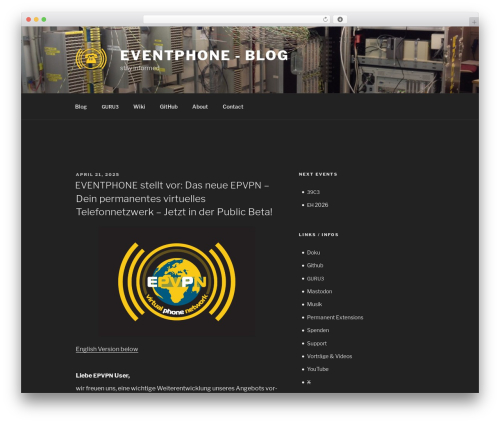 Twenty Seventeen best free WordPress theme - eventphone.de