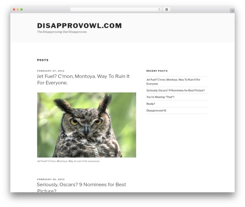 Twenty Seventeen free WordPress theme - disapprovowl.com