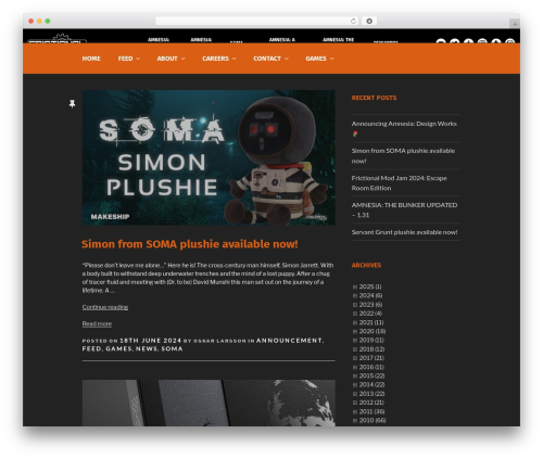 Twenty Seventeen theme WordPress free - frictionalgames.com
