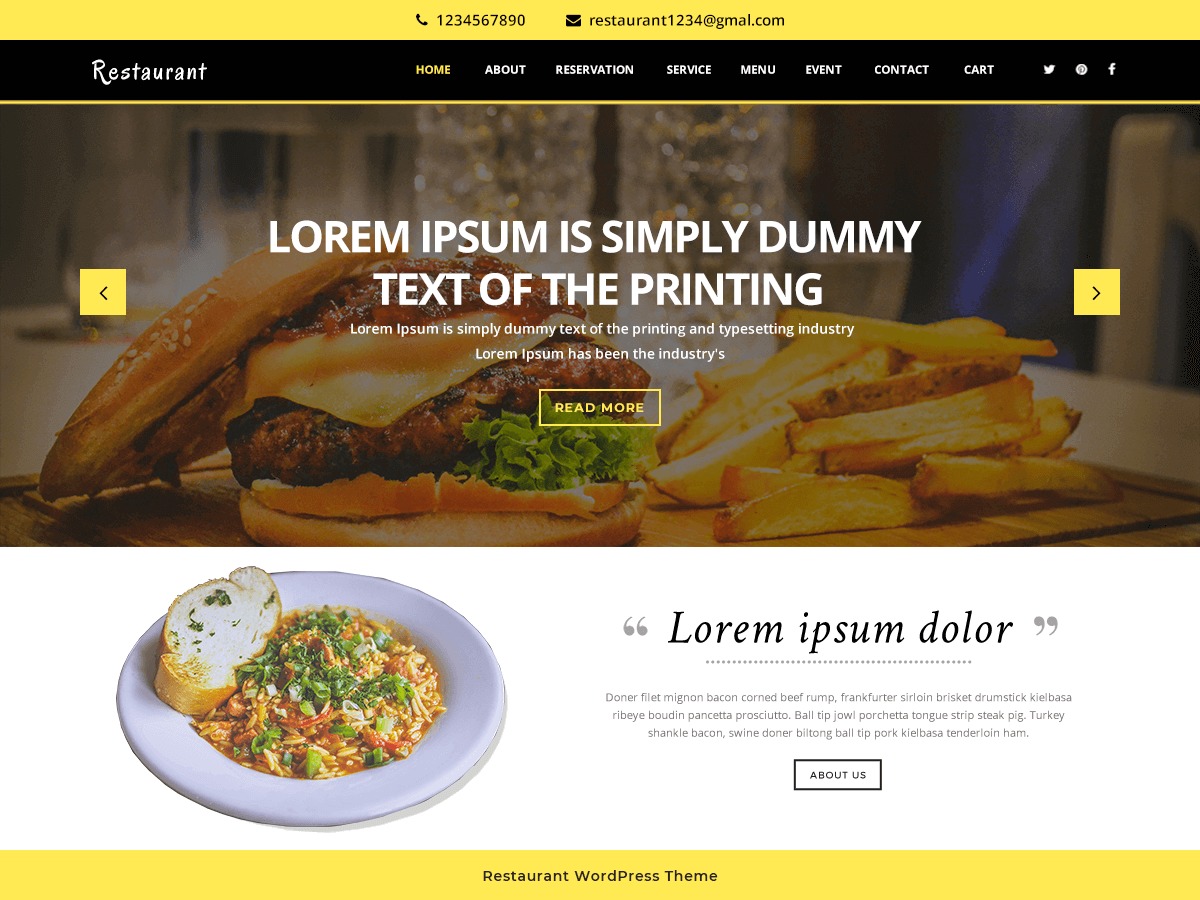 VW Restaurant Lite WordPress theme free download
