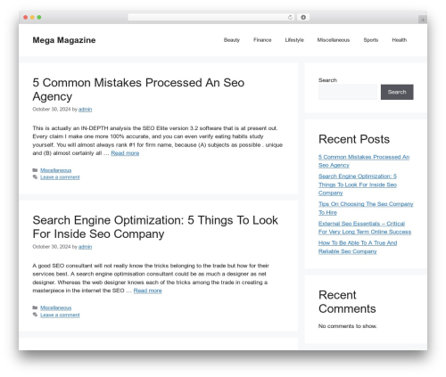 WordPress theme GeneratePress - megamagazine.xyz