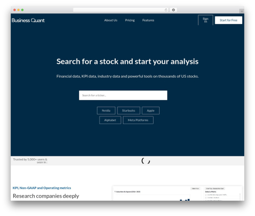 WordPress theme Hello Elementor - businessquant.com